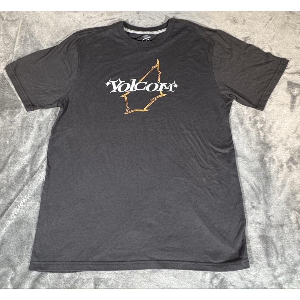 Volcom Shirt Mens Medium Gray Modern Fit Logo Graphic Skate Surf Tee Casual